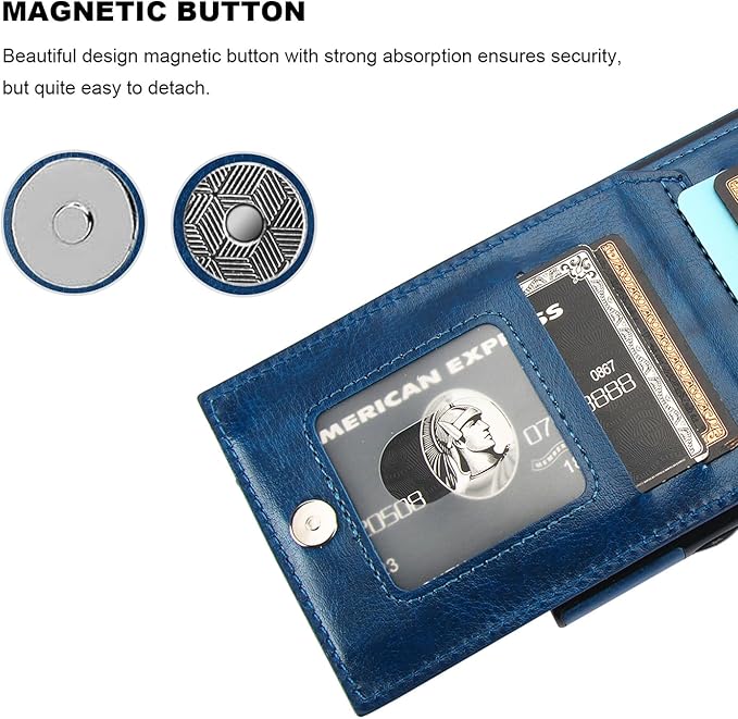 KIHUWEY for Samsung Galaxy S24 Ultra Case Wallet with Credit Card Holder, Flip Premium Leather Magnetic Clasp Kickstand Heavy Duty Protective Cover for Samsung Galaxy S24 Ultra 6.8" (Blue)