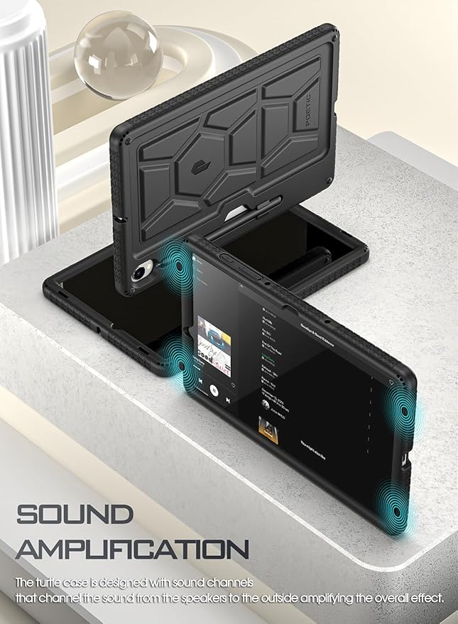 Poetic TurtleSkin Case for Samsung Galaxy Tab S9 (2023 Release) 11 inch Case with S Pen Holder, Heavy Duty Shockproof Kids Friendly Protective Silicone Cover, Black