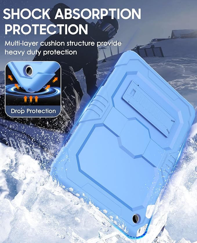 OKP Case for New Samsung Galaxy Tab A9+/ A9 Plus 11 Inch 2023 (SM-X210/X216/X218), Heavy Duty Shockproof Rugged 11" Galaxy A9+ Tablet Protective Cover with Kickstand for Kids Boys Girls, Sky Blue