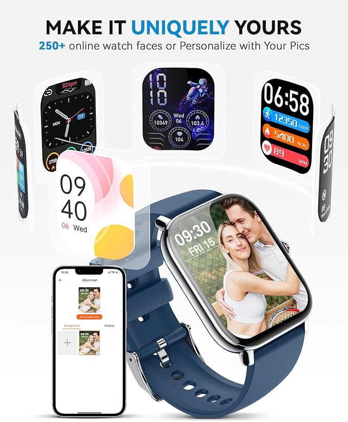 Smart Watch for Women Men- Answer/Make Call, 2025 IP68 Waterproof Fitness Step Sleep Tracker Watch with Monitor Activity Counter Smartwatch for Andriod iPhone iOS Samsung Compatible