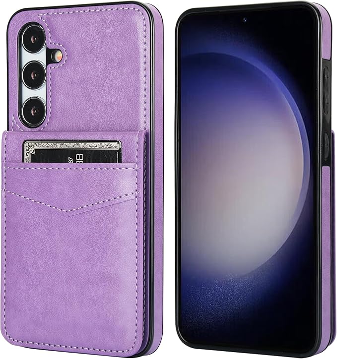 KIHUWEY for Samsung Galaxy S24 Plus Case Wallet with Credit Card Holder, Flip Premium Leather Magnetic Clasp Kickstand Heavy Duty Protective Cover for Samsung Galaxy S24 Plus 6.7" (Purple)
