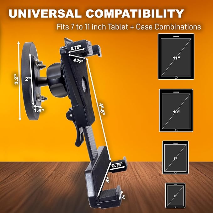 iBOLT TabDock MagDock- Heavy Duty Magnetic Mount for All 7-11 inch Tablets- Great for fridges, Restaurants, Automotive, Workout Equipment, or Any Magnetic Metal Surface