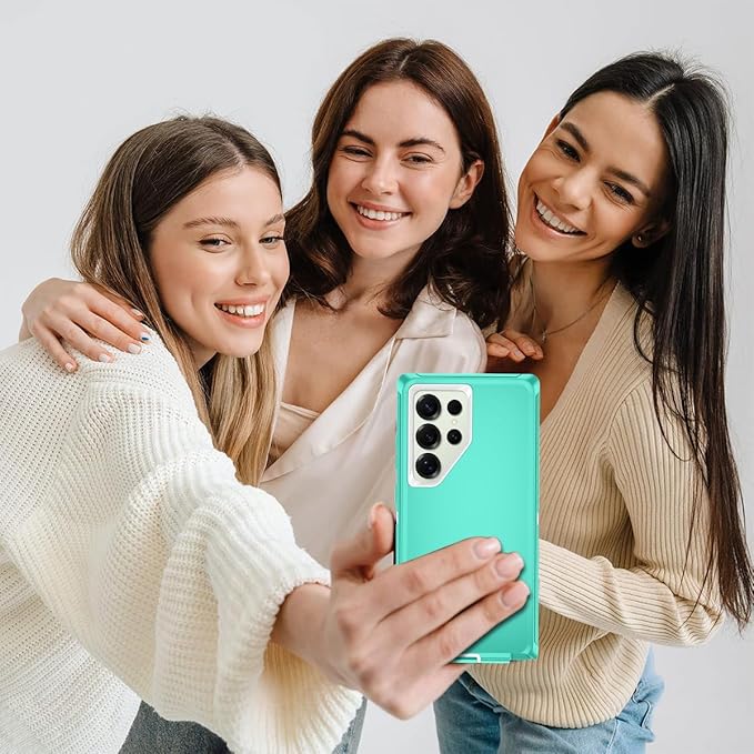 for Samsung Galaxy S25 Ultra Case Heavy Duty Protective Shockproof Dropproof 3-Layer Full Body Protection [Without Screen Protector] Tough Rugged Case for Galaxy S25 Ultra,Teal/White