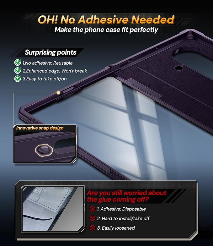 for Samsung Galaxy Z-Fold-7 Case: Dual-Stand & Military Shockproof Rugged Hinge & HD Screen Protector [Anti-Scratch] Durable Shockproof Women Men Business Cover for Z Fold7 5G 2025 (Purple)