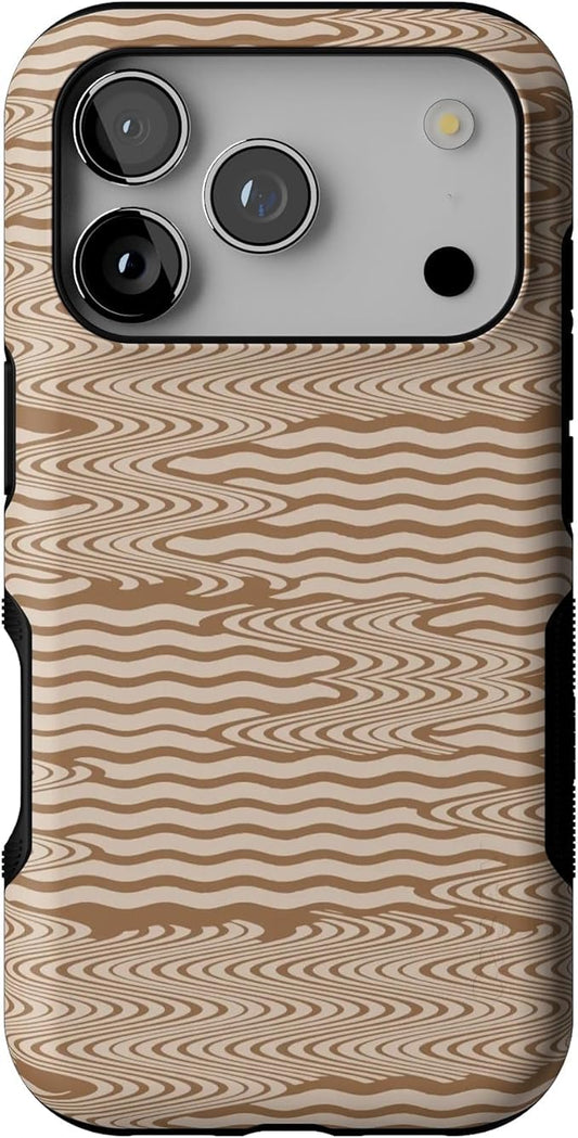 Casely iPhone 17 Pro Case | Mocha Ripple | Brown Waves | Bold Protective Design | Compatible with MagSafe