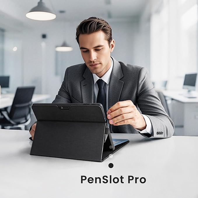 Omnpak Microsoft Surface Pro 11/10/9 Case, Lightweight Protective, Multiple Angle, Stylus Holder, Designed for Surface 11th Edition AI 2024/Pro 9 5G 13" 2022, Compatible with Type Cover Keyboard
