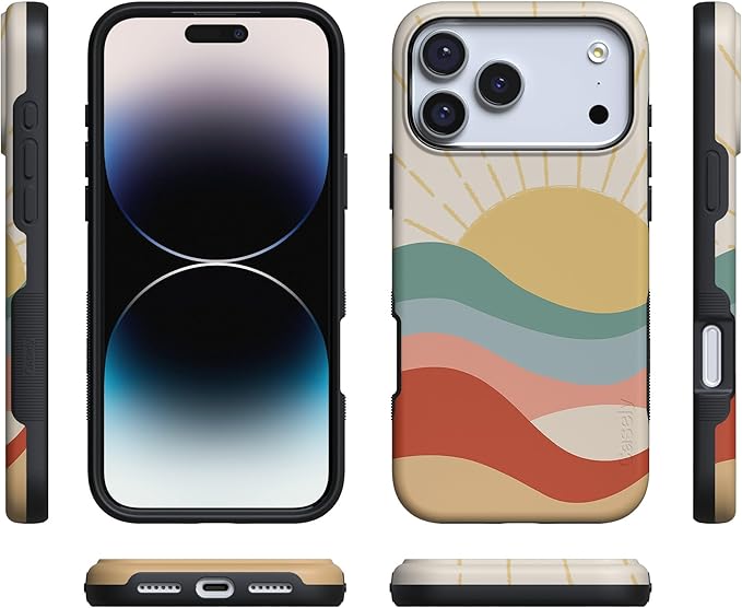 Casely iPhone 17 Pro Case | Here Comes The Sun | Colorblock Sunset | Compatible with MagSafe | Bold Protective Design