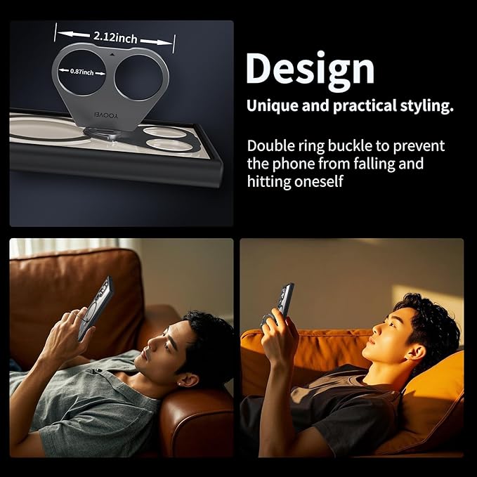 for Samsung Galaxy S24 Case,Compatible with Magsafe,with 360°Rotatable Magnetic Ring Stand Clear Slim Soft Edge Phone Kickstand,Clear & Black