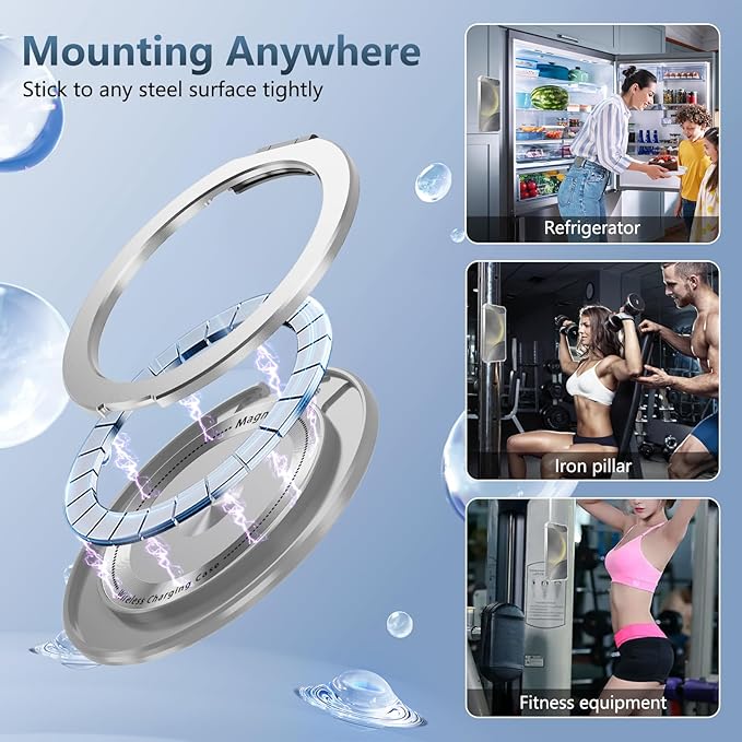 for Samsung Galaxy S24 Case Compatible Wireless Charging Magnetic,with Screen Protector,for S24Phone Case Built-in 360°Kickstand Ring Military Grade Drop Shockproof Heavy Duty Protection Clear