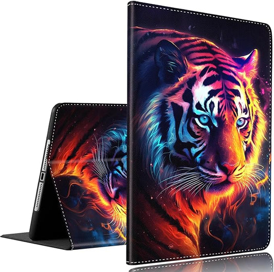 Case for Samsung Galaxy Tab A9 Plus 11 inch 2023，Slim Fit Foldable Standing Cover Case with Auto Sleep/Wake for Galaxy Tab A9+ 11’2023 (SM-X210/X216/X218)，Colorful Tiger