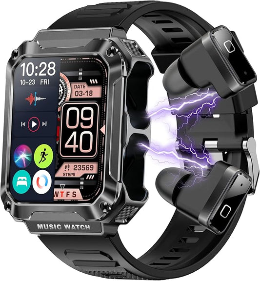 Smart Watch (Answer/Make Calls) for Women Men, Smartwatch with Headphones,110+ Sports Activity Trackers,1.96" HD Fitness Watch with Heart Rate Monitor Sleep Monitor, for iOS Android (Black)