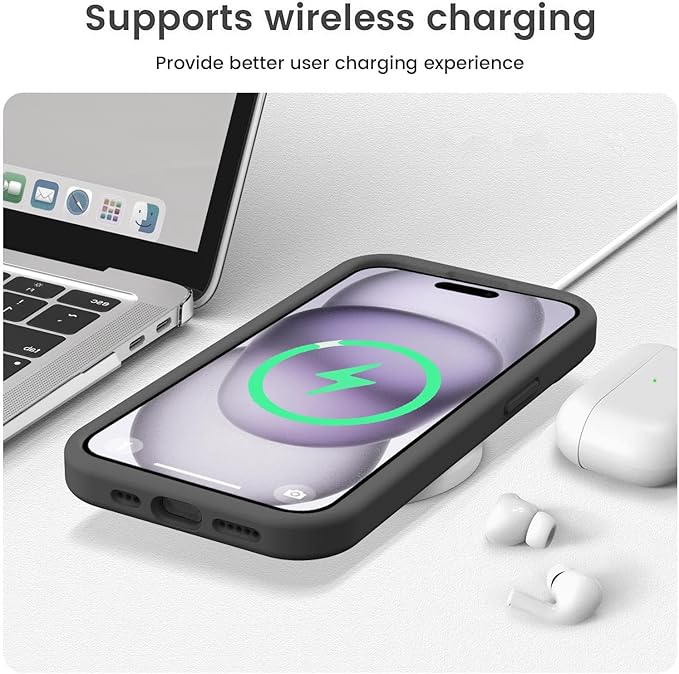 Vooii Compatible with iPhone 15 Plus Case, Upgrade Liquid Silicone [Enhanced Camera Protection] [Soft Anti-Scratch Microfiber Lining] Shockproof Phone Case for iPhone 15 Plus 6.7 inch - Black