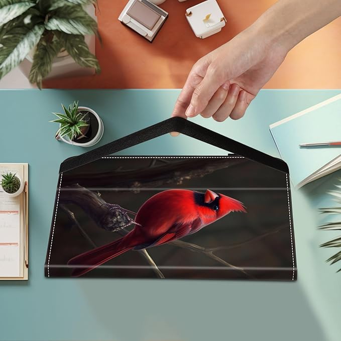 Case for Samsung Galaxy Tab A9 Plus/A9+ 5G 11 Inch 2023 Model (SM-X210/X216/X218),Card Slot PU Leather TPU Case Pen Holder Auto Wake Sleep,Red Cardinal Bird