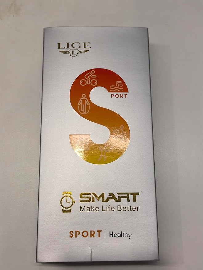 LIGE 1.43" AMOLED Smart Watch for Men with Flashlight, Bluetooth Calling, 100+ Sport Modes, 530mAh, IP68 Waterproof Fitness Tracker for Workout, iOS Android Compatible, Black Steel