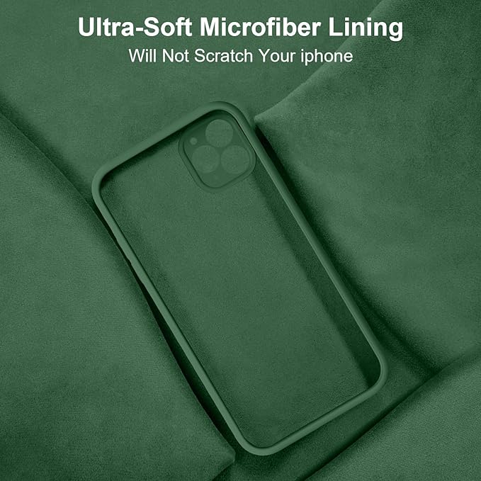 Vooii Compatible with iPhone 11 Pro Case, Upgraded Liquid Silicone with [Flat Edges] [Camera Protection] [Soft Anti-Scratch Microfiber Lining] Phone Case for iPhone 11 Pro 5.8 inch - Green