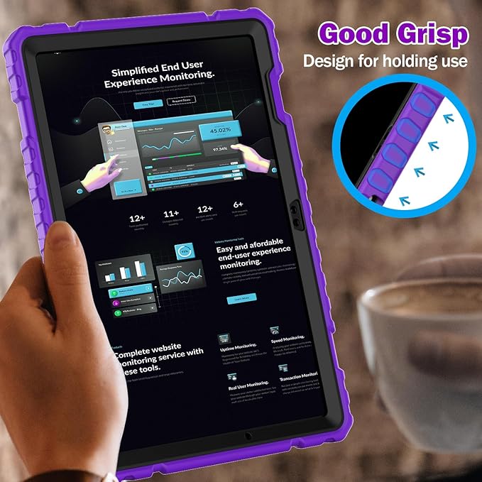 Grifobes for Samsung Galaxy Tab A9 Plus 11 Inch 2023 Cases, Heavy Duty Shockproof Rugged Cover for New Samsung Tablet A9+ 11" Case (SM-X210/X216/X218) with Kickstand for Kids, Dark Purple