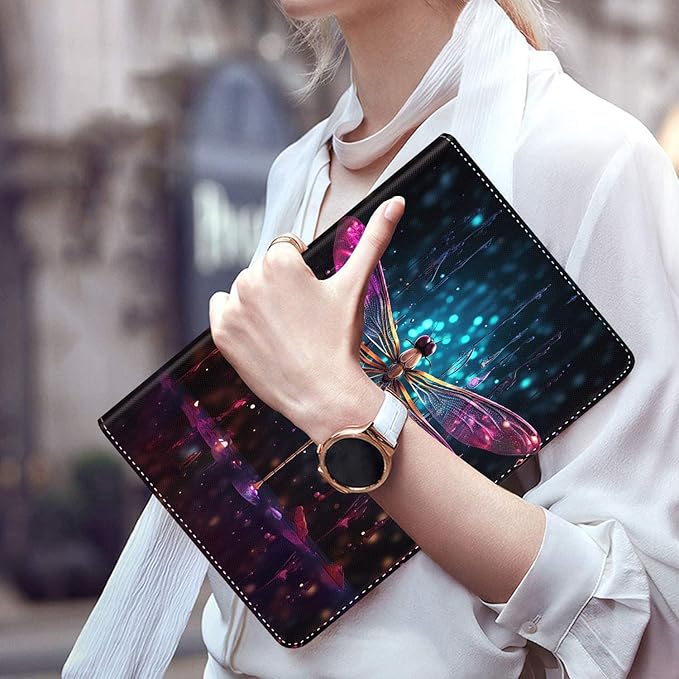 Case for Galaxy Tab A9 Plus ， Auto Sleep/Wake Multi-Angle Viewing Slim Folio Stand Cover for Samsung Galaxy Tab A9+/A9 Plus 11 Inch 2023 (SM-X210/X216/X218), Red Dragonfly