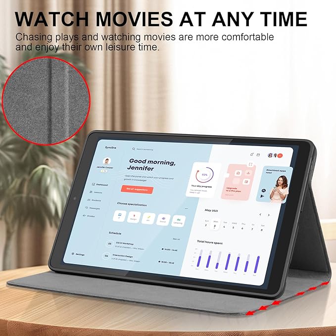 for Samsung Galaxy Tab A 10.1 inch Case 2019 Model(SM-T510/T515/T517) Genuine Leather Cover Protective Shell.Black