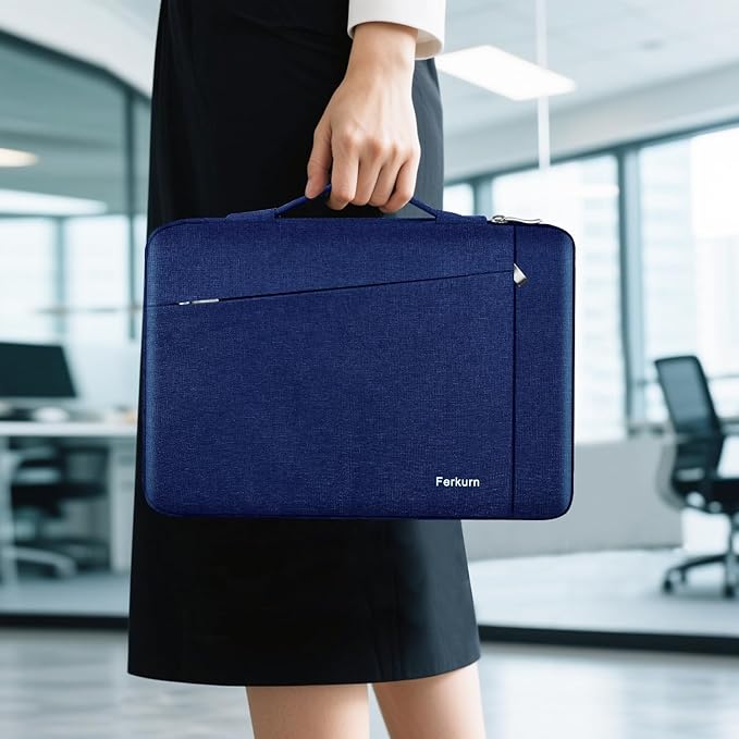 Ferkurn Laptop Case Sleeve for Men Women Chromebook Case Compatible with MacBook Air/Pro Lenovo Surface HP Dell ASUS Acer, 15.6 inch, Blue