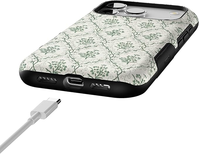 Casely iPhone 17 Pro Case | Sage Tapestry | Floral Vines | Bold Protective Design | Compatible with MagSafe