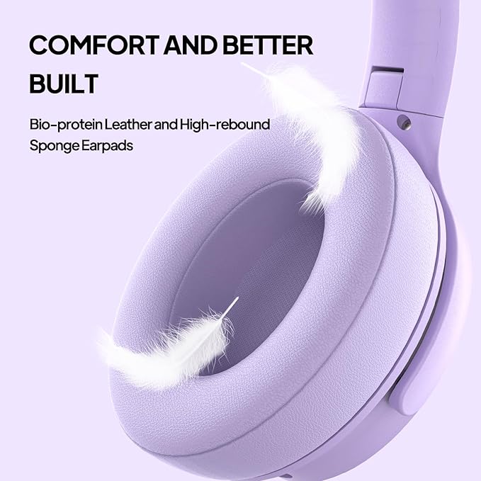 Wired Over-Ear Headphones with USB C Connector, Hi-Fi Stereo Sound, Noise-Isolating Ear Cups, Comfortable Fit for USB C Devices (No Bag, Purple)