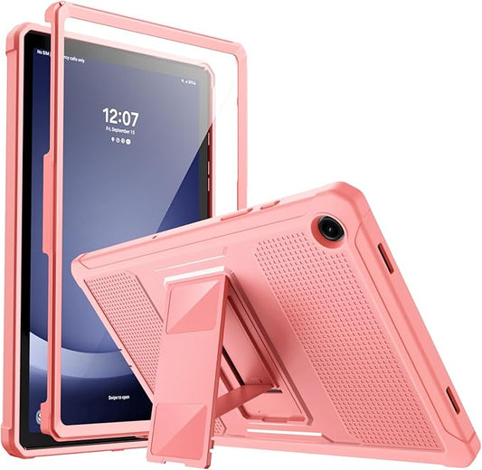 MoKo Case Fit Galaxy Tab A9 Plus 11-Inch 2023 (SM-X210/X216/X218), Shockproof Full Body Rugged Stand Back Cover Built-in Screen Protector Fit Galaxy Tab A9+ 11" 2023, Apricot Orange