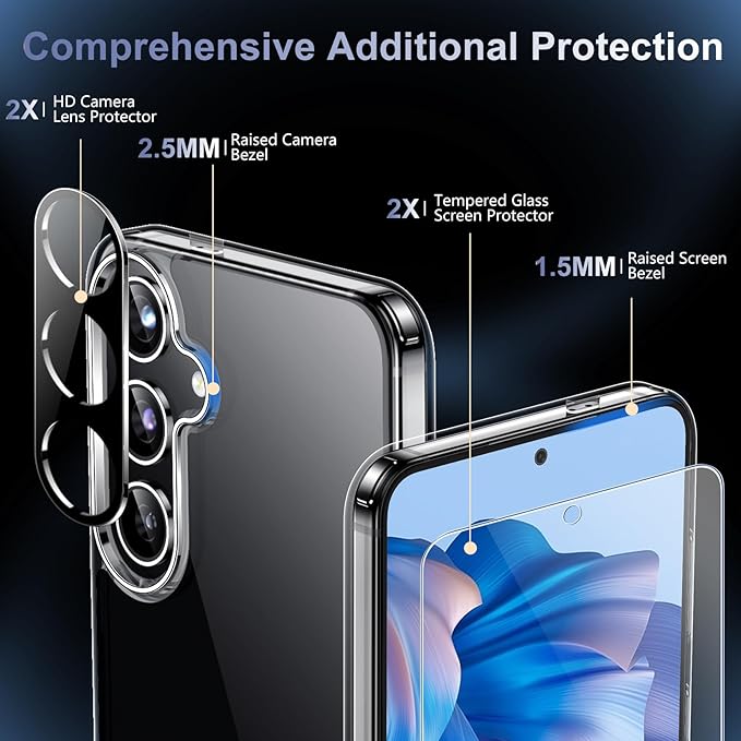 Red2Fire for Samsung Galaxy S24 Case Clear, [Non-Yellowing] [Slim Thin] [Military Grade Drop Protection] Lightweight Shockproof Protection Phone Case for S24 Case 6.2 inch, Clear