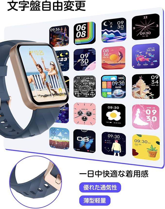 Smart Watch (Answer/Make Calls), 1.85" Smart Watches for Women Men Digital Watch Fitness Tracker with 100+ Sport Modes Heart Rate Monitor for iOS Android Phones Waterproof (Blue)