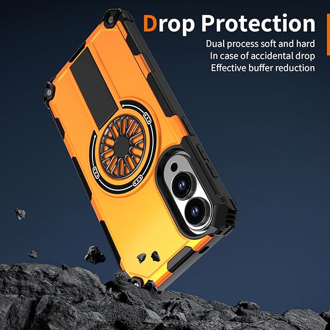 Magnetic Case for Galaxy S25 Edge, [Compatible with Mag-Safe] Shockproof Protective Cover Case for Samsung Galaxy S25 Edge Orange