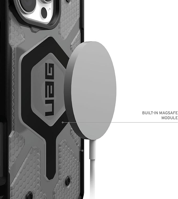 URBAN ARMOR GEAR UAG Designed for iPhone 16 Pro Max Case 6.9" Pathfinder Clear - Compatible with MagSafe Charging Rugged Shockproof Anti-Slip Military Grade Protective Cover, Ash