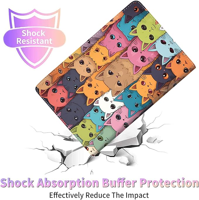 Case for Galaxy Tab A9 Plus ， Auto Sleep/Wake Multi-Angle Viewing Slim Folio Stand Cover for Samsung Galaxy Tab A9+/A9 Plus 11 Inch 2023 (SM-X210/X216/X218), Kawaii Cat