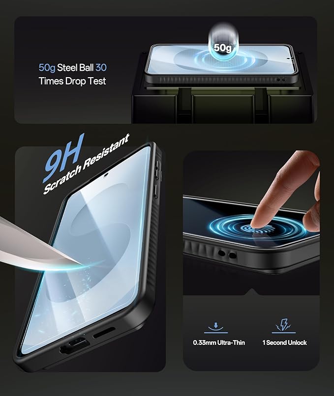 for Samsung Galaxy S25+ Plus Case with Card Holder, Built-in Stand & [2 Pack] Screen Protector & Camera Cover, Rugged Protective Wallet Kickstand Phone Cover Case for S25+ Plus 6.7" 2025, Black