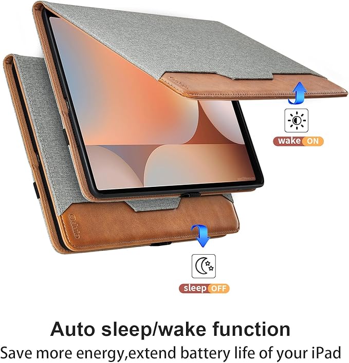 Case for Samsung Galaxy Tab S10 Ultra 2024/S9 Ultra 2023 14.6-Inch, Model SM-X920/X926B/X910/X916B, PU Leather Business Folio Cover with S Pen Holder and Pocket, Gray