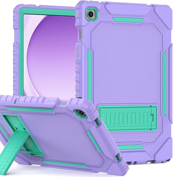 Grifobes for Samsung Galaxy Tab A9 Plus 11 Inch 2023 Cases, Heavy Duty Shockproof Rugged Cover for New Samsung Tablet A9+ 11" Case (SM-X210/X216/X218) with Kickstand for Kids, Purple+Green