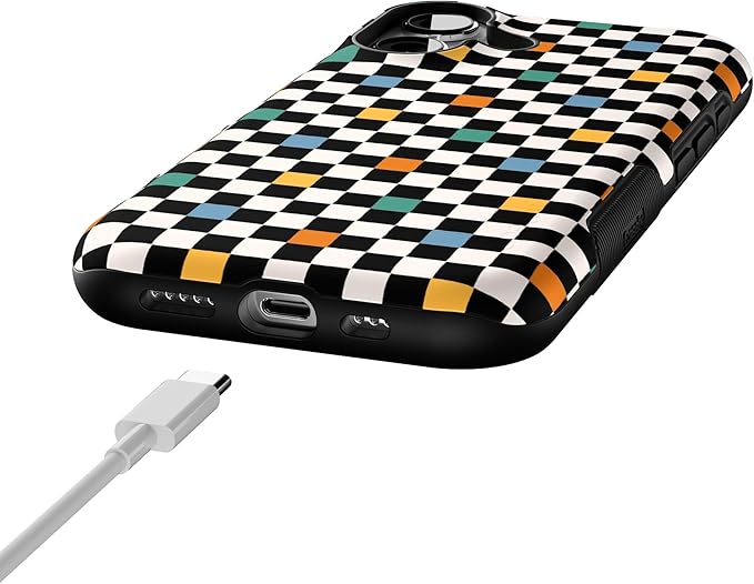 Casely iPhone 17 Case | Old Skool | Retro Checkerboard | Bold Protective Design | Compatible with MagSafe