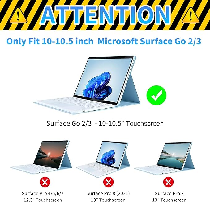 Case for 10.5 Inch Microsoft Surface Go 3 2021/2 2020/Go 2018 PU Leather Slim Lightweight Multiple Angles Stand Smart Cover with Auto Wake/Sleep, Turtle Sea