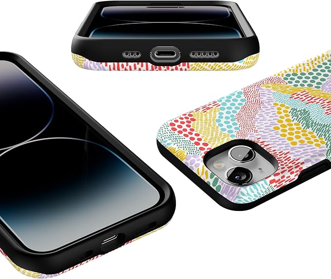 Casely iPhone 14 Case | Color Me Happy | Pattern Colorblock | Compatible with MagSafe | Bold Protective Design