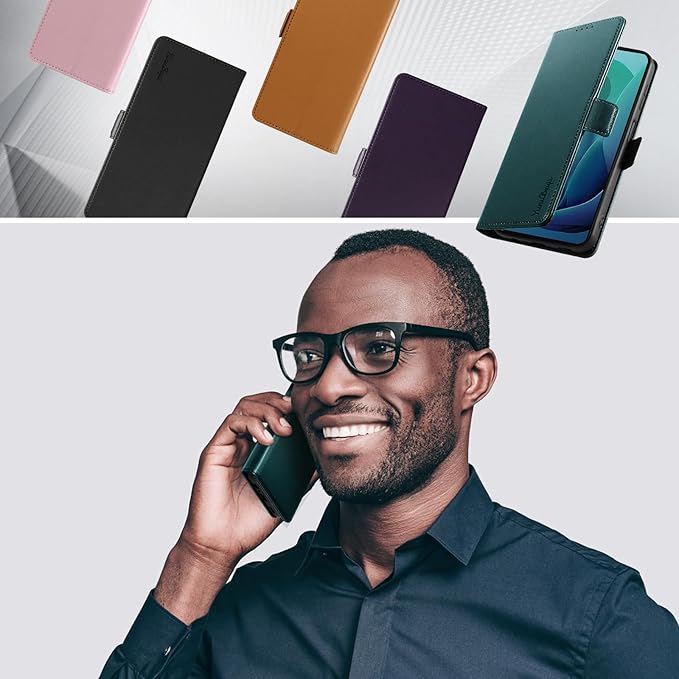 Wallet Flip Case for Moto G 5G (2024) - [RFID Blocking] Luxury PU Leather Card Holder Magnetic Phone Cover with Kickstand,Shockproof Protective Case,Green