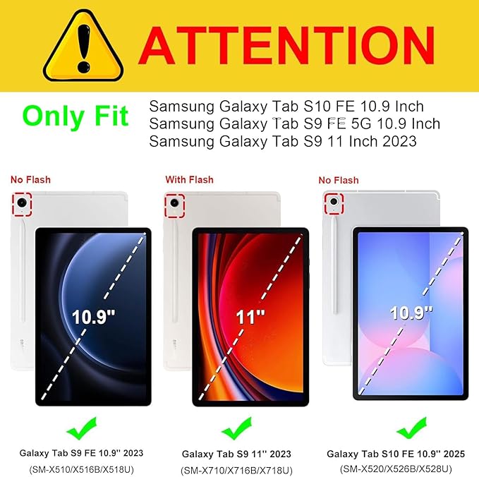 Slim Case for Samsung Galaxy Tab S10 FE / S9 FE 5G 10.9" & Tab S9 11", PU Leather Protective Cover, Multi-Angle Stand, Auto Sleep/Wake, Flag Sunflower