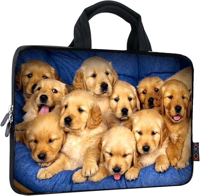 iColor 14 15 15.4 15.6 inch chromebook case Cover Bag Boys Laptop Handle Bag Computer Protect Case Pouch Holder Notebook Sleeve Neoprene Cover Soft Carrying Travel Case Cute Dog ICB-13