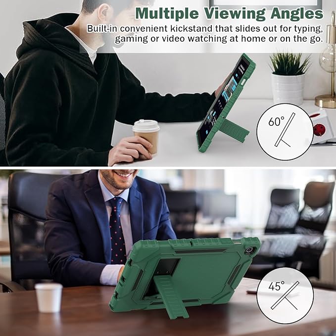 Grifobes for Samsung Galaxy Tab A9 Plus 11 Inch 2023 Cases, Heavy Duty Shockproof Rugged Cover for New Samsung Tablet A9+ 11" Case (SM-X210/X216/X218) with Kickstand for Kids, Dark Green