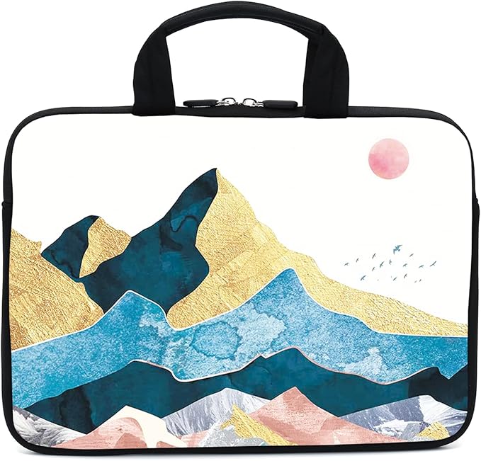 Laptop Sleeve Case 11.6" 12.1 Inch Neoprene Laptop Sleeve/Notebook Computer Pocket Case/Chromebook Case/Tablet Briefcase Carrying Bag Compatible For Men， Women ，boys， girls (mountains-2)