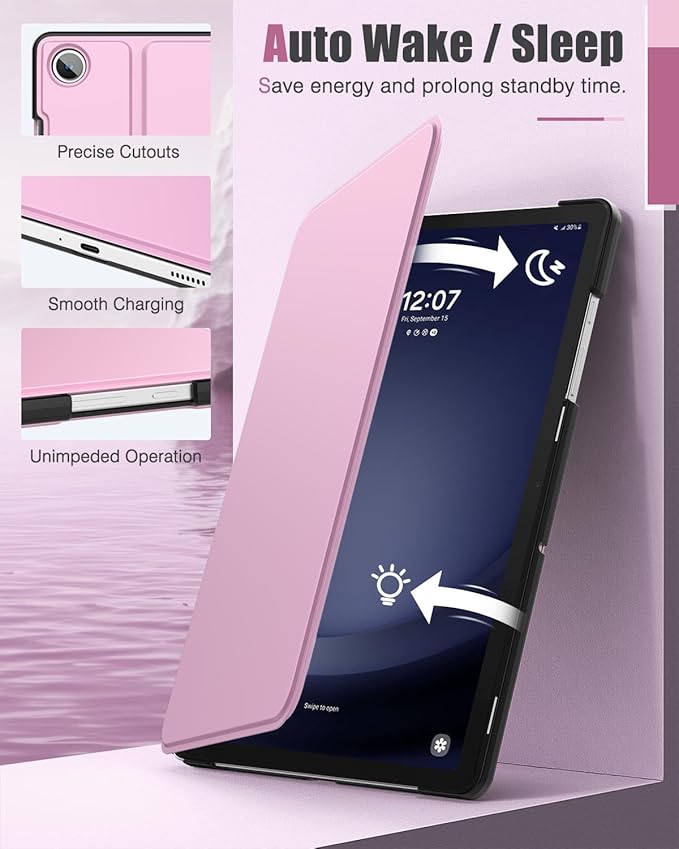 MoKo Case for Samsung Galaxy Tab A9+/A9 Plus 11” 2023, Slim Hard Back Shell Protective Cover Case with Viewing Stand & Auto Wake/Sleep for Galaxy Tab A9+ Tablet SM-X210/SM-X216/SM-X218, Pink