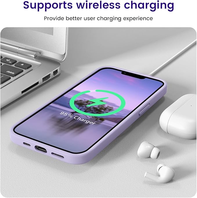 OTOFLY Designed for iPhone 14 Case, Silicone Shockproof Slim Thin Phone Case for iPhone 14 6.1 inch (Cloud Mauve)