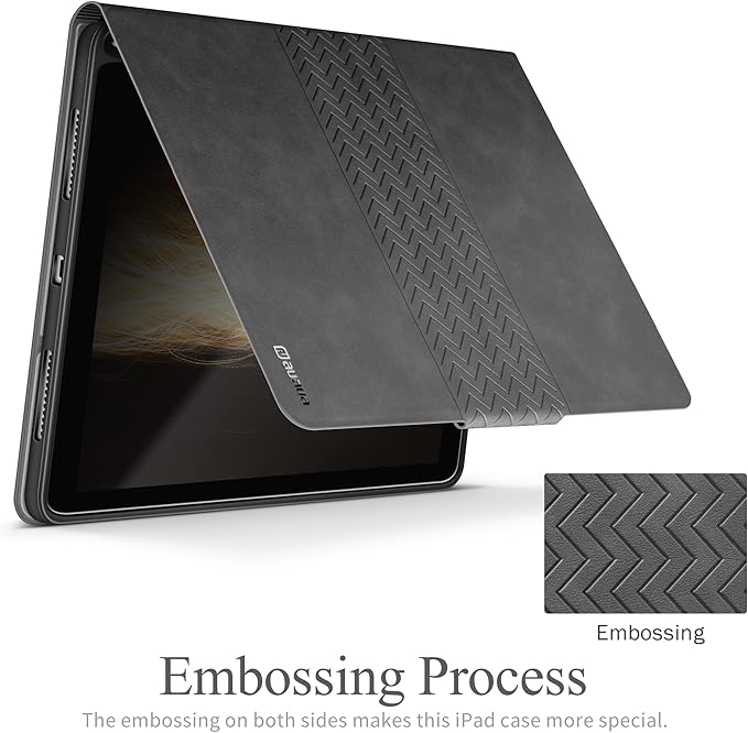 auaua Case for iPad (A16) 11th Generation 11 Inch 2025, iPad 10th Generation 10.9 Inch 2022, with Pencil Holder, Auto Sleep/Wake, Adjustable Stand, PU Leather (Grey)