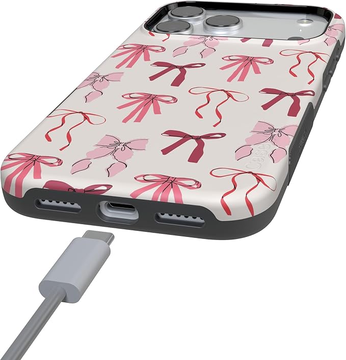 Casely iPhone 17 Pro Case | Lover Girlie | Pink Bows | Compatible with MagSafe | Bold Protective Design