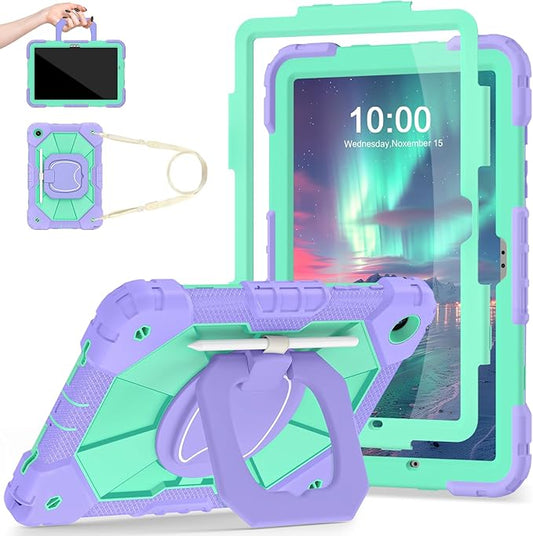 Case for Galaxy Tab A9+/A9 Plus 11 Inch (SM-X210/X216/X218) with Screen Protector 360 Rotating Stand Military Grade Shockproof Kids Cover for Samsung A9 Plus Tablet Cases
