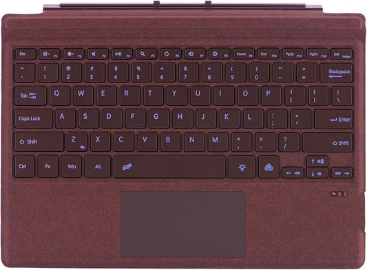 Type Cover for Microsoft Surface Pro 7+ / Pro 7 / Pro 6 / Pro 5 / Pro 4 / Pro 3, 12.3 inch, Ultra-Slim Wireless Tablet Keyboard with Multi Touchpad Bluetooch (Burgundy)