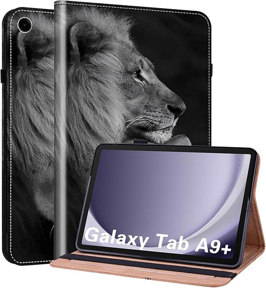 ALILANG Case for Samsung Galaxy Tab A9 Plus 11 Inch Case 2023 with Stylus, Shockproof Folding Stand Cover for Samsung Tab A9+ (SM-X210/X216/X218) Tablet Cases -Two Lion