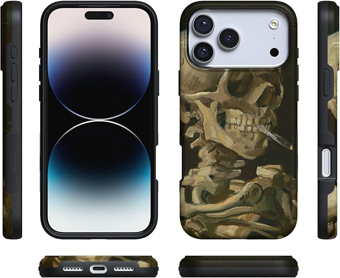 Casely iPhone 17 Pro Case | Van Gogh | Head of a Skeleton with a Burning Cig | Compatible with MagSafe | Bold Protective Design